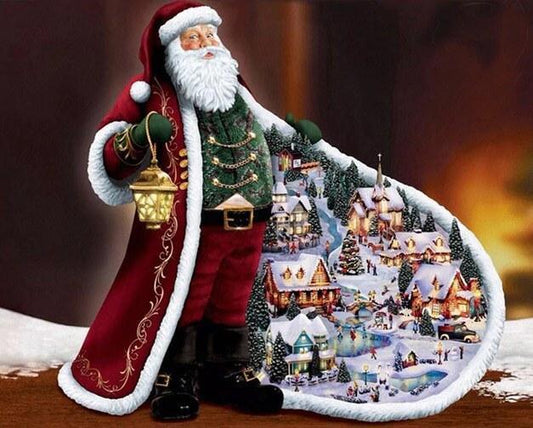 Frohe Weihnachten Weihnachtsmann - Diamond Painting