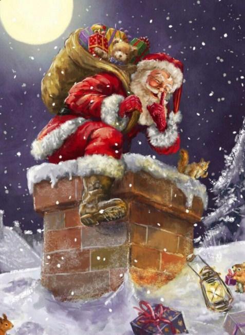 Weihnachtsmann in der Weihnachtsnacht - Diamond Painting