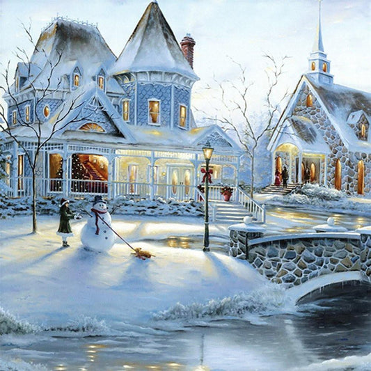 Schneestadt Diamond Painting - Diamond Painting