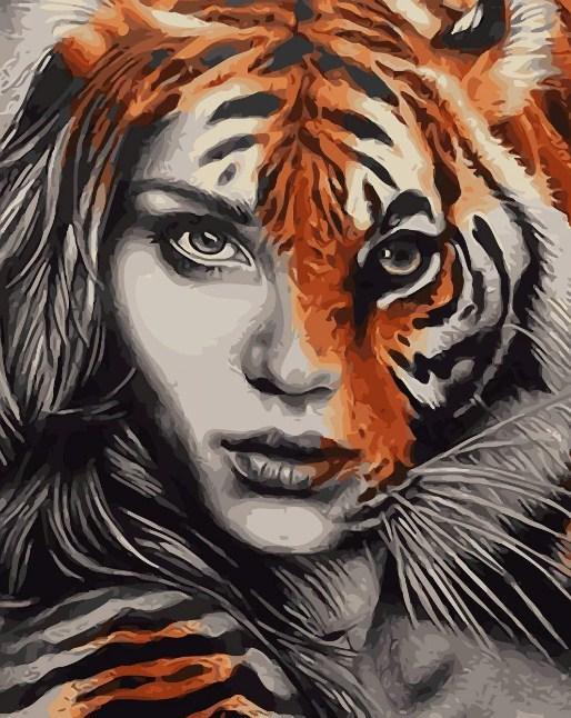 Tiger Dame - Diamond Painting Kit - Diamond Painting