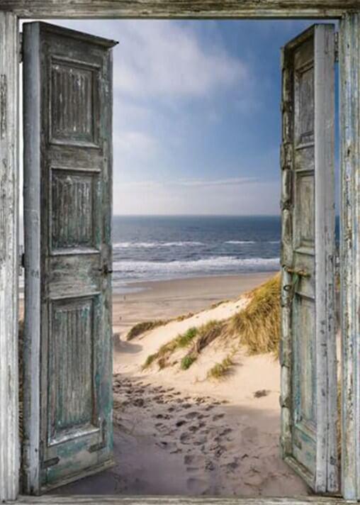 Vintage Tür zum Strand - Diamond Painting