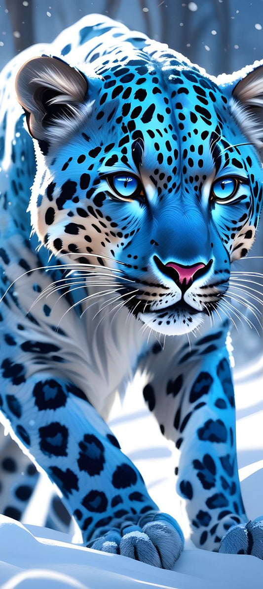 Der königliche Leopard mit eisigem Blick