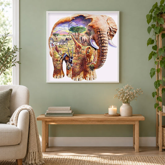 Ägypten Zoo als gerahmtes Diamond Painting im Wohnzimmer