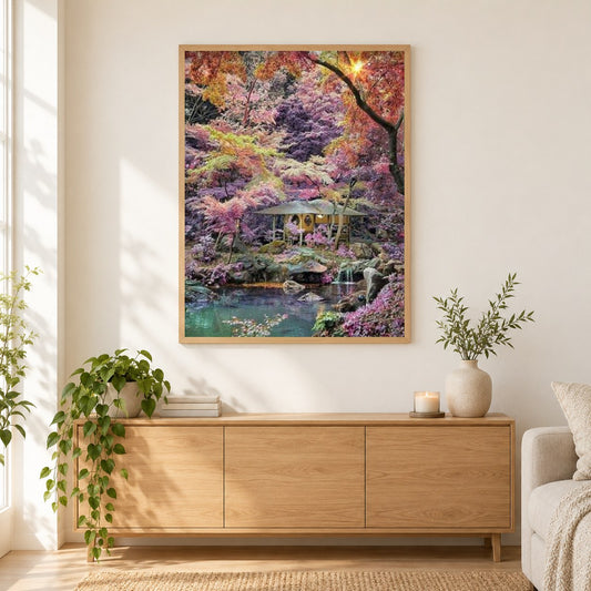 Anfang Dezember im japan als gerahmtes Diamond Painting im Wohnzimmer