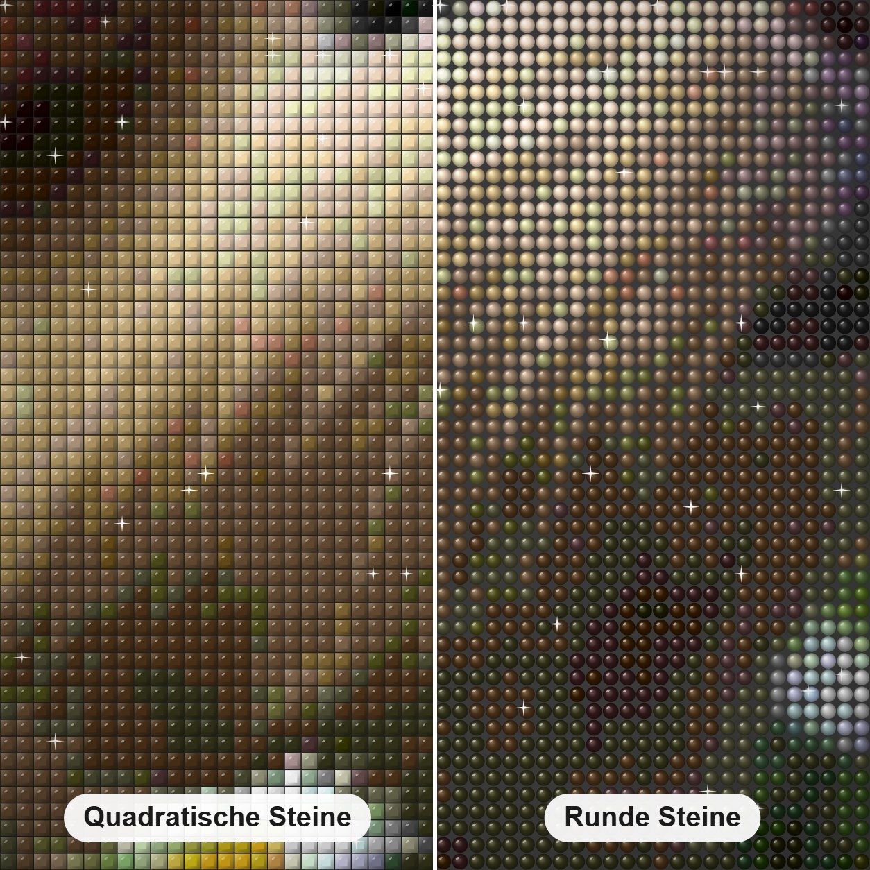 Entzückendes Meerschweinchen Diamond Painting Nahaufnahme mit quadratischen und runden Steinen