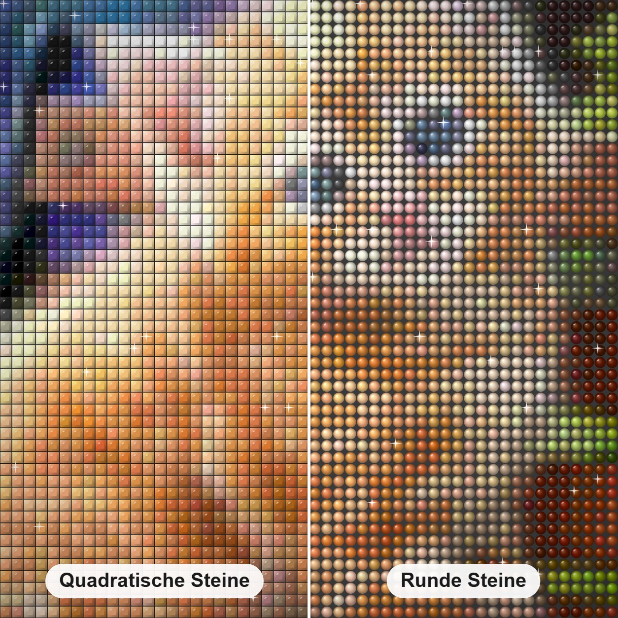 Katze sitzt auf Bank Diamond Painting Nahaufnahme mit quadratischen und runden Steinen
