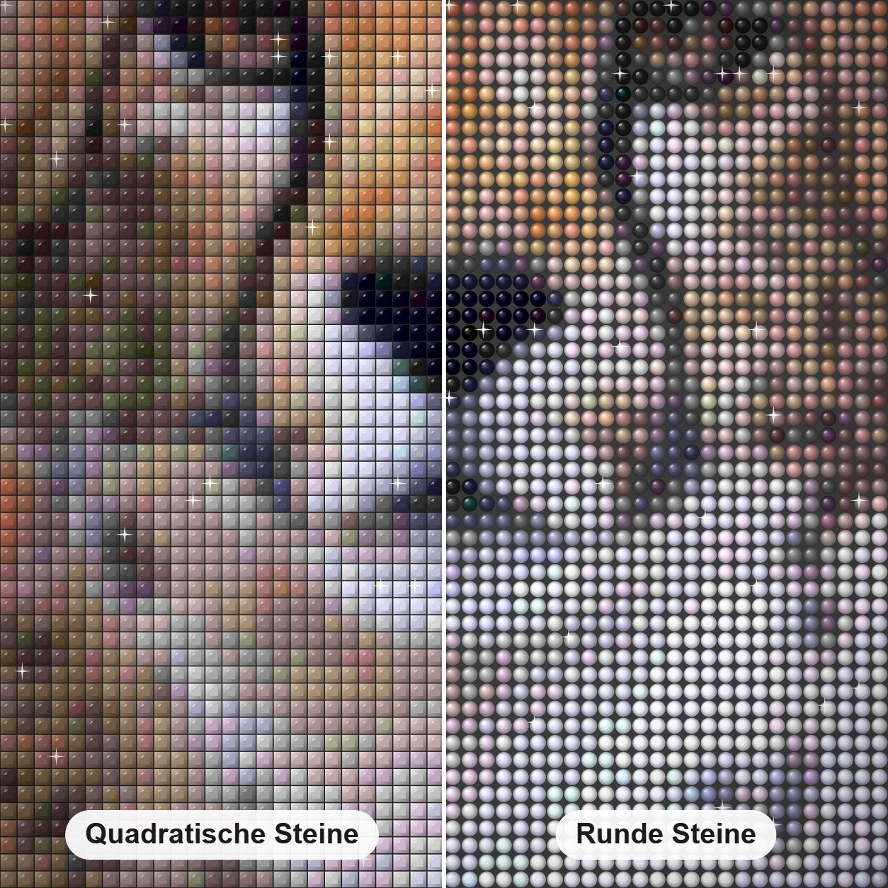 Kupfer Flash-Gepard Diamond Painting Nahaufnahme mit quadratischen und runden Steinen