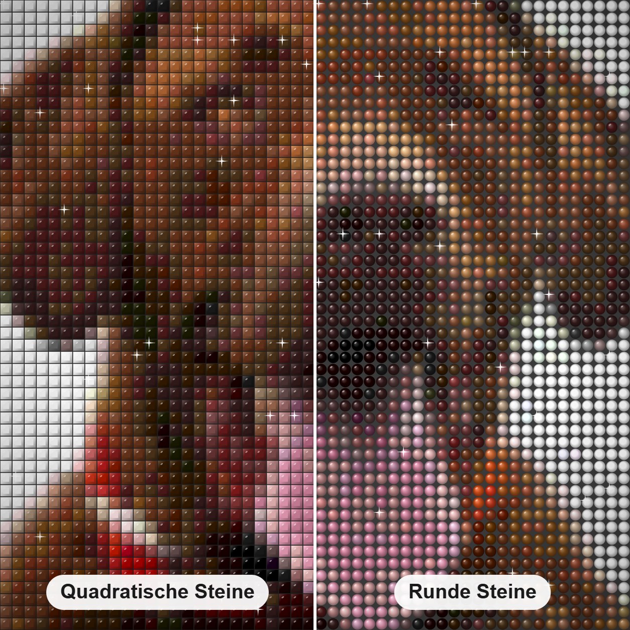 Netter Labrador Diamond Painting Nahaufnahme mit quadratischen und runden Steinen