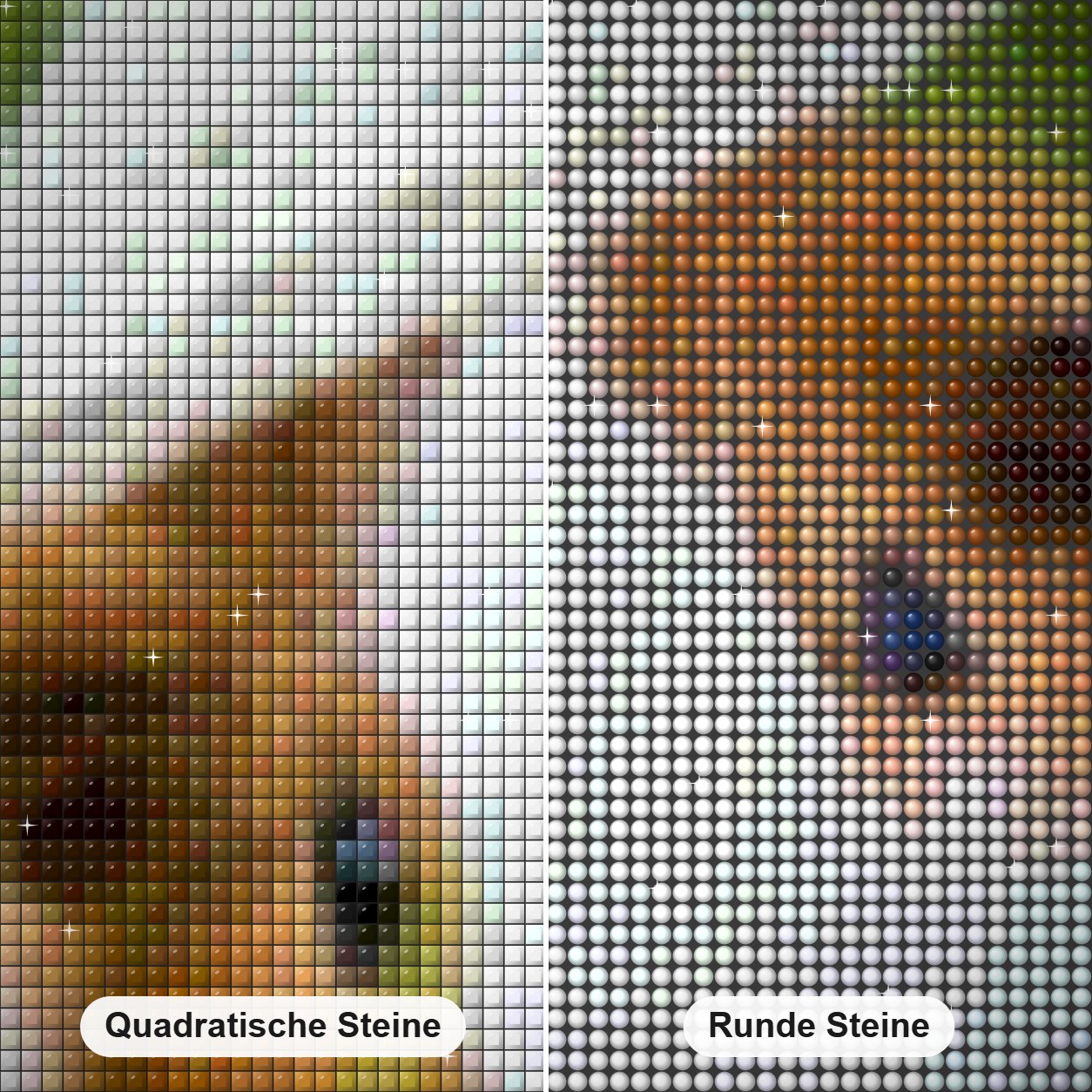 Nettes Meerschweinchen im Hut Diamond Painting Nahaufnahme mit quadratischen und runden Steinen