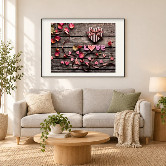 Schönes als gerahmtes Diamond Painting im Wohnzimmer