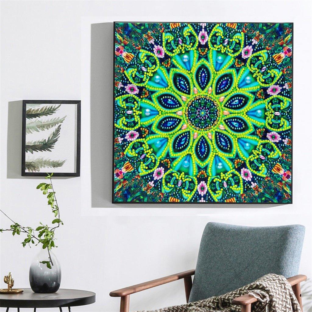 Schöne grüne Blume - Spezielle Diamond Painting - Diamond Painting