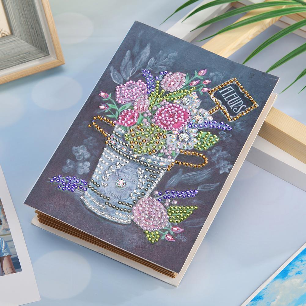Mehrfarbige Rosen in einer Vase Album Cover - Diamond Painting