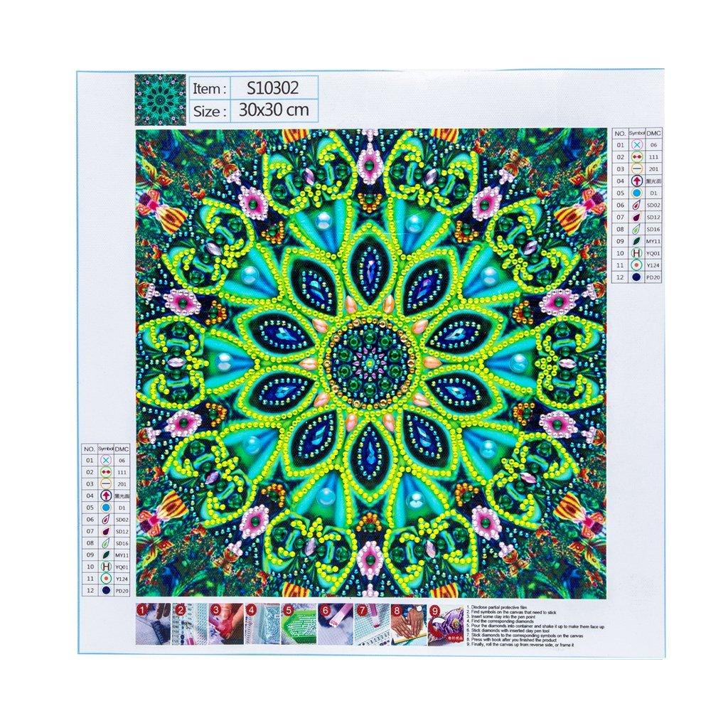 Schöne grüne Blume - Spezielle Diamond Painting - Diamond Painting