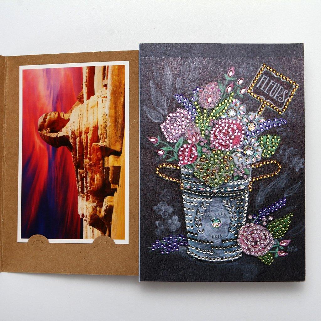 Mehrfarbige Rosen in einer Vase Album Cover - Diamond Painting