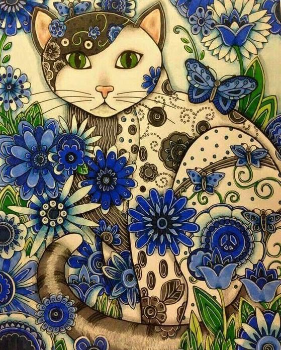 Künstlerische Katze Diamond Painting - Diamond Painting