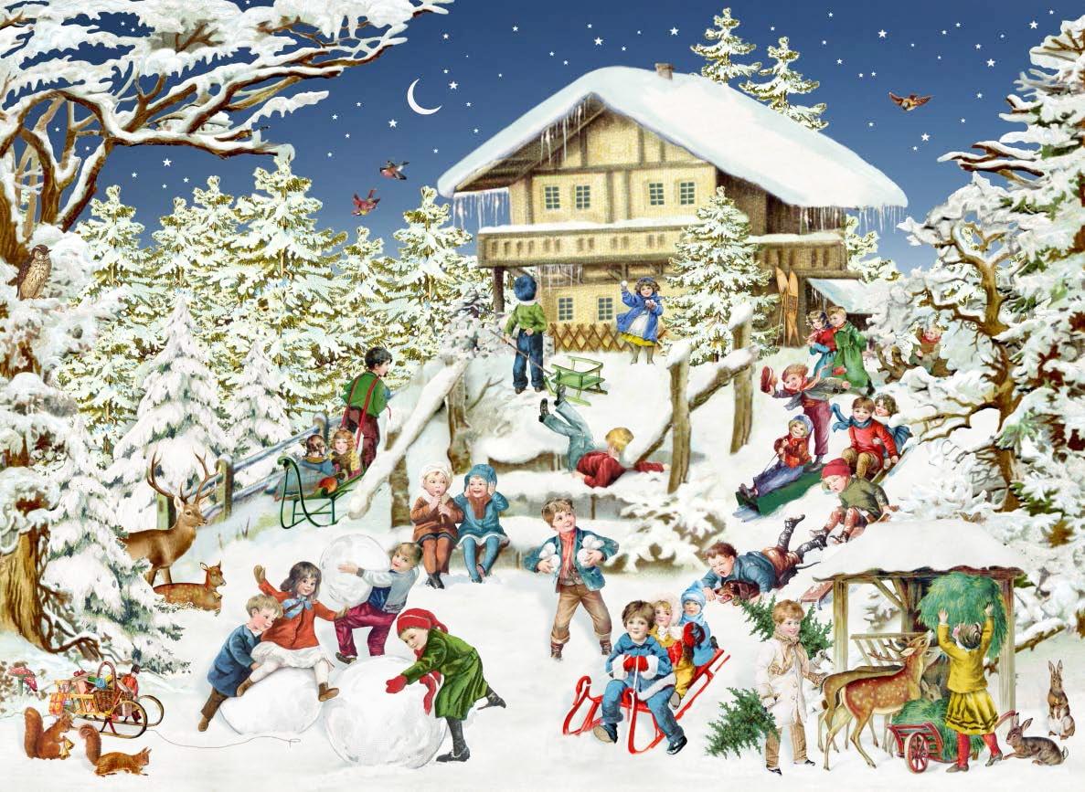 Skihütte - Kunst des Barbara Behr - Diamond Painting