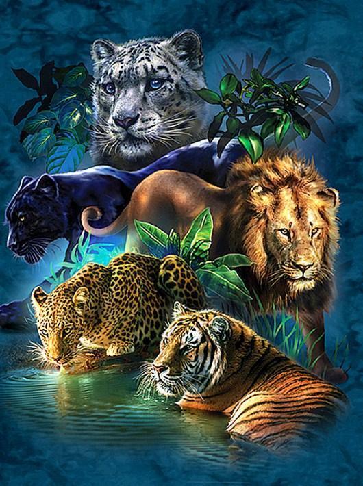 Große Katzen DIY Diamond Painting - Diamond Painting