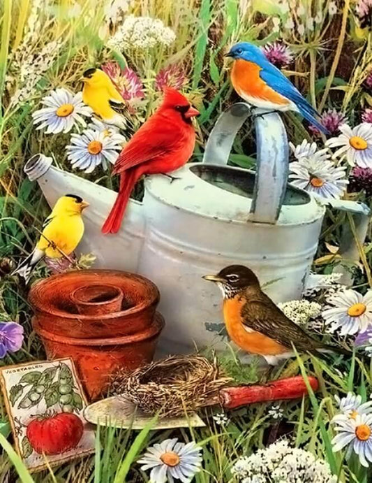 Vögel & Blumen Diamond Painting - Diamond Painting