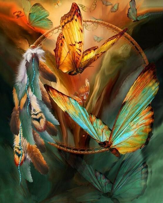 Schmetterling Traumfänger - Diamond Painting Kit - Diamond Painting