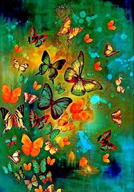 Schmetterlingsreich - Farbe mit Diamanten - Diamond Painting