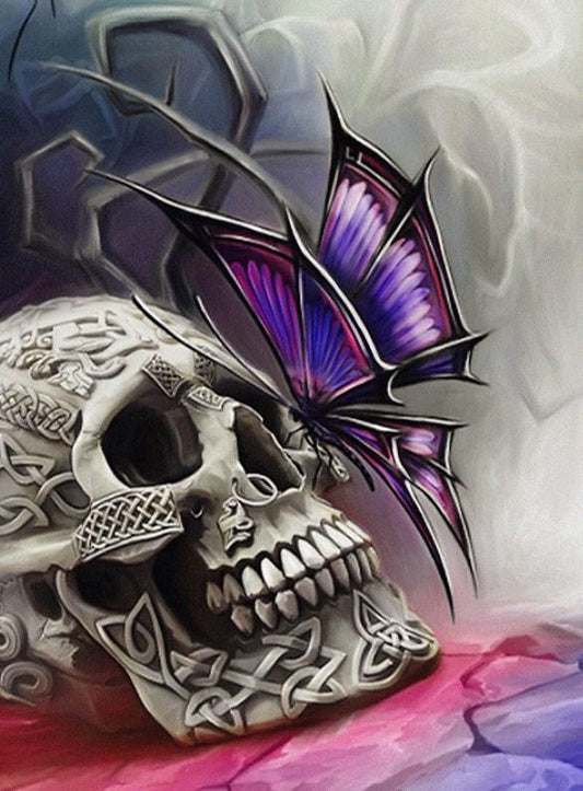Schmetterling & Schädel Diamond Painting - Diamond Painting