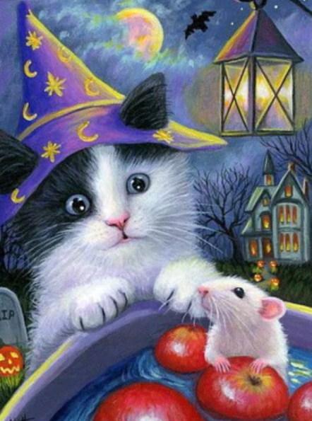 Katze & Maus - malen mit Diamanten. - Diamond Painting