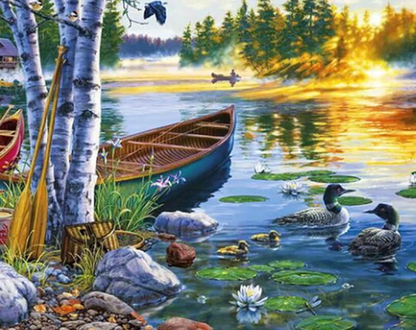 Enten im See - Diamond Painting