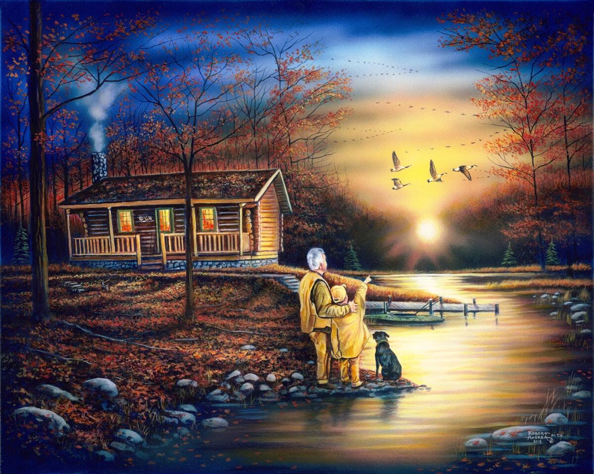 Abendliche Reflexionen  -Kunst des Robert Andrea - Diamond Painting