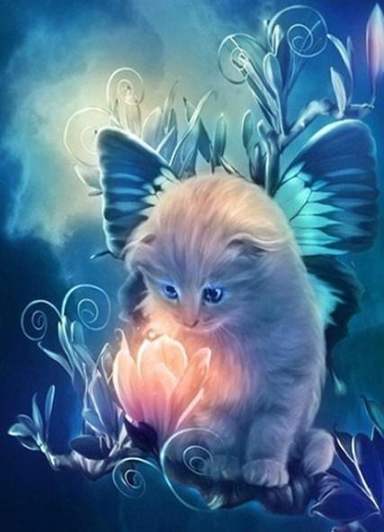 Feenkatzenfarbe von Diamanten - Diamond Painting