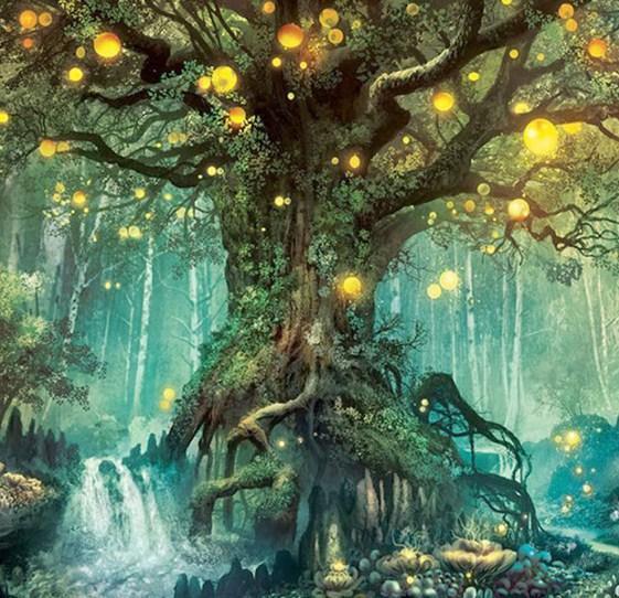 Fantasie Baum des Lichtmalerei-Kits - Diamond Painting