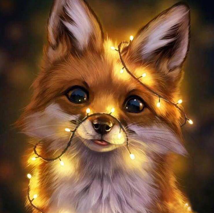 Fuchs voller Diamant - Diamond Painting