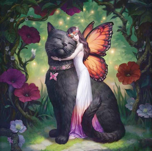 Riesenkatze & Fee Mal-Kit - Diamond Painting