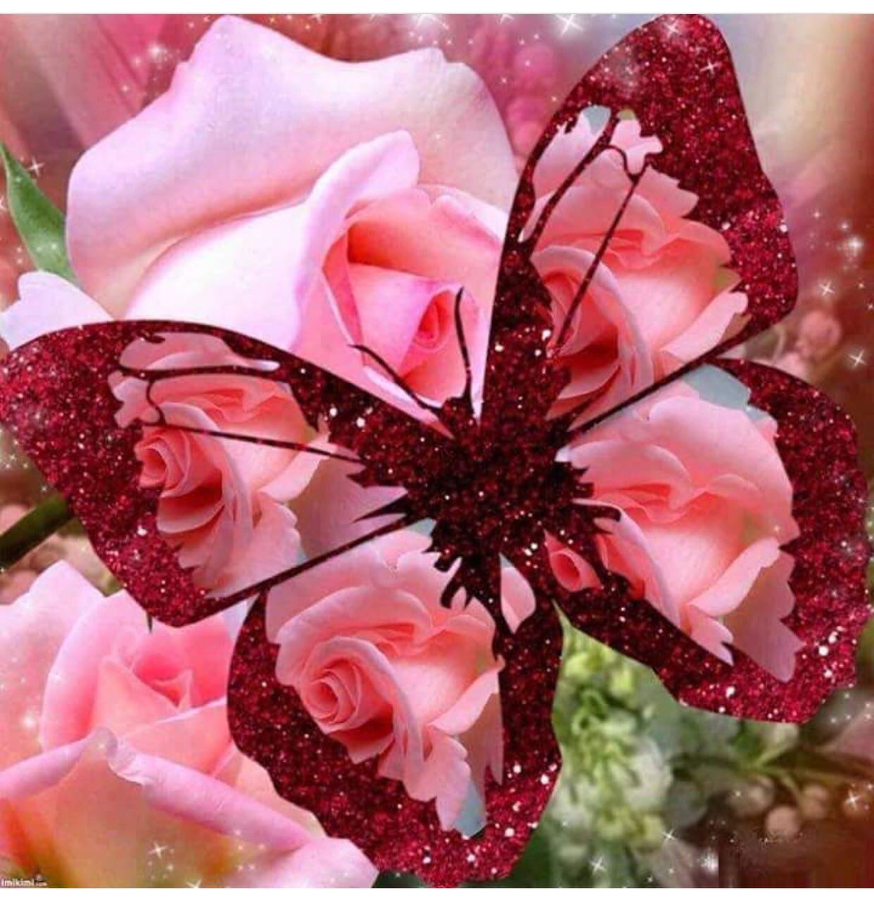 Glitzernder transparenter Schmetterling - Diamond Painting