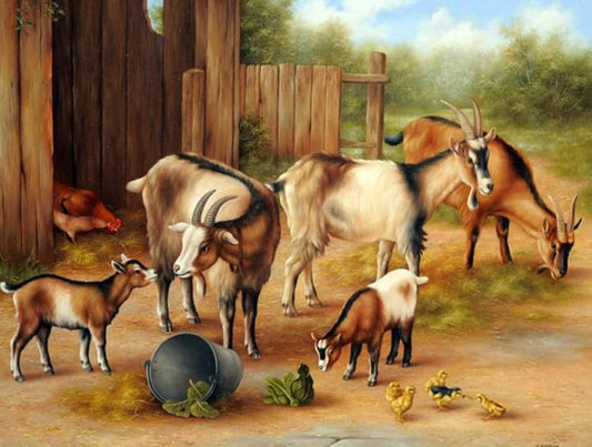 Malset für Ziegen und Hühner - Diamond Painting