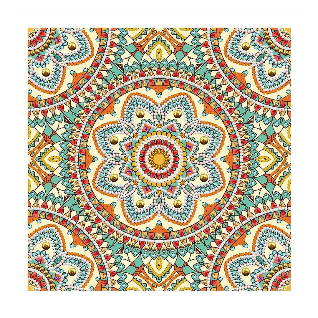 Bunte Mandala Leuchtet im Dunkeln Diamond Painting - Diamond Painting