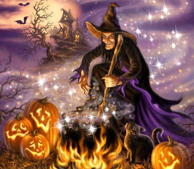 Halloween Hexe DIY Malerei Kit - Diamond Painting