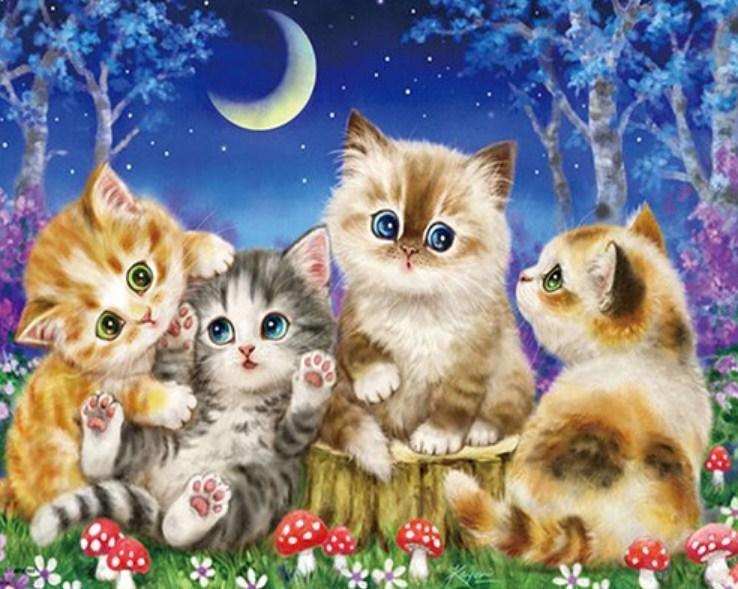 Glückliche KatzenDiamond Painting - Diamond Painting