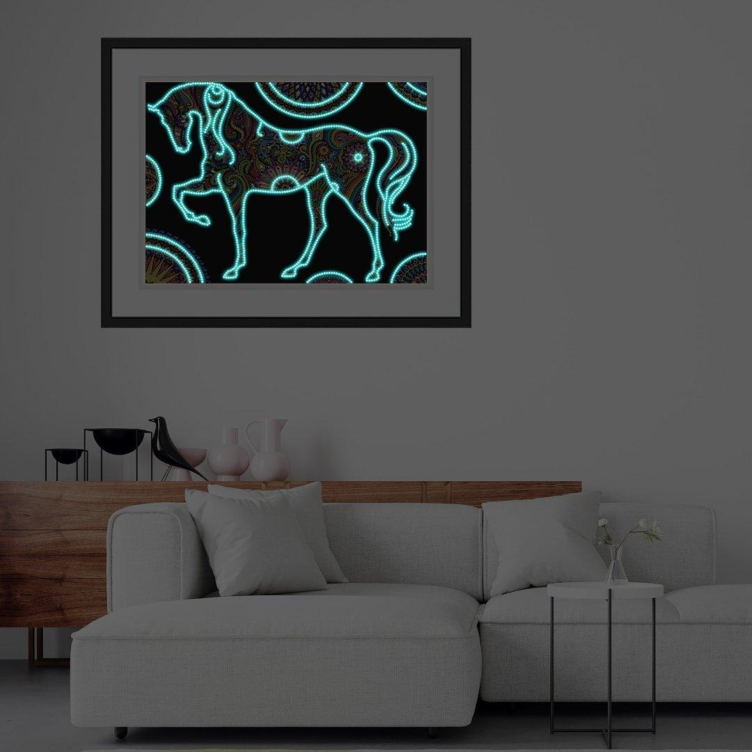 5D Nachtglühen Pferd Diamond Painting - Diamond Painting
