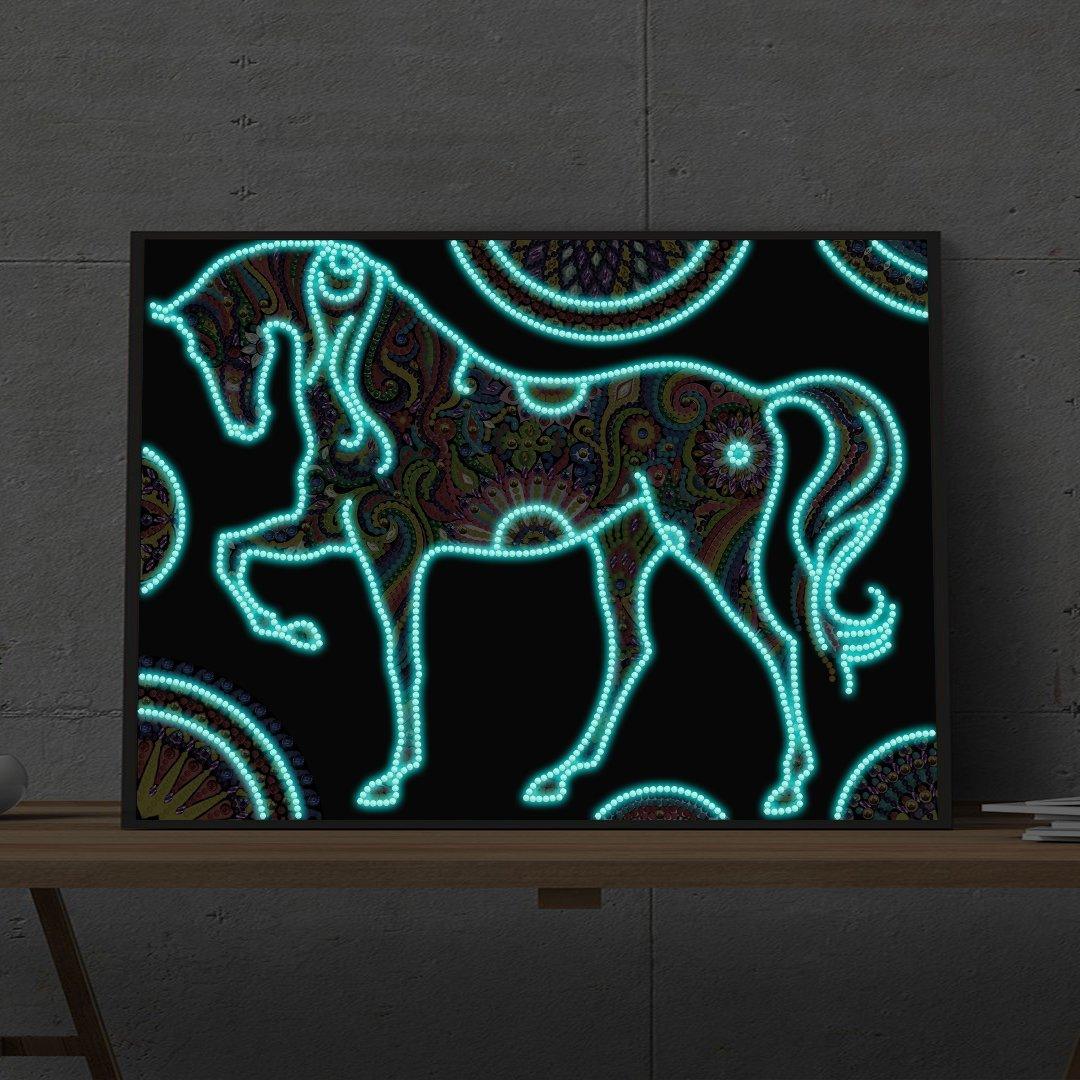 5D Nachtglühen Pferd Diamond Painting - Diamond Painting