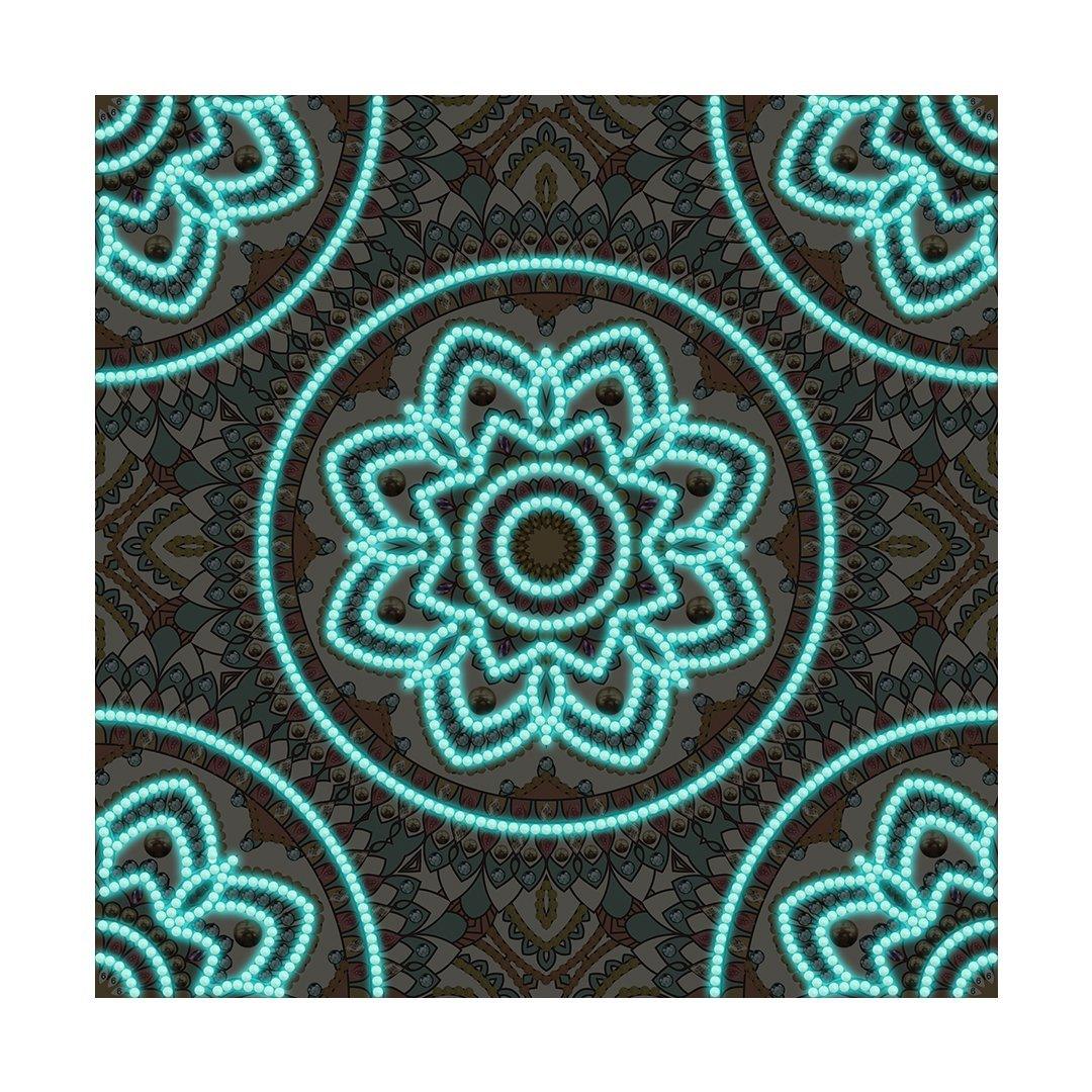 Bunte Mandala Leuchtet im Dunkeln Diamond Painting - Diamond Painting