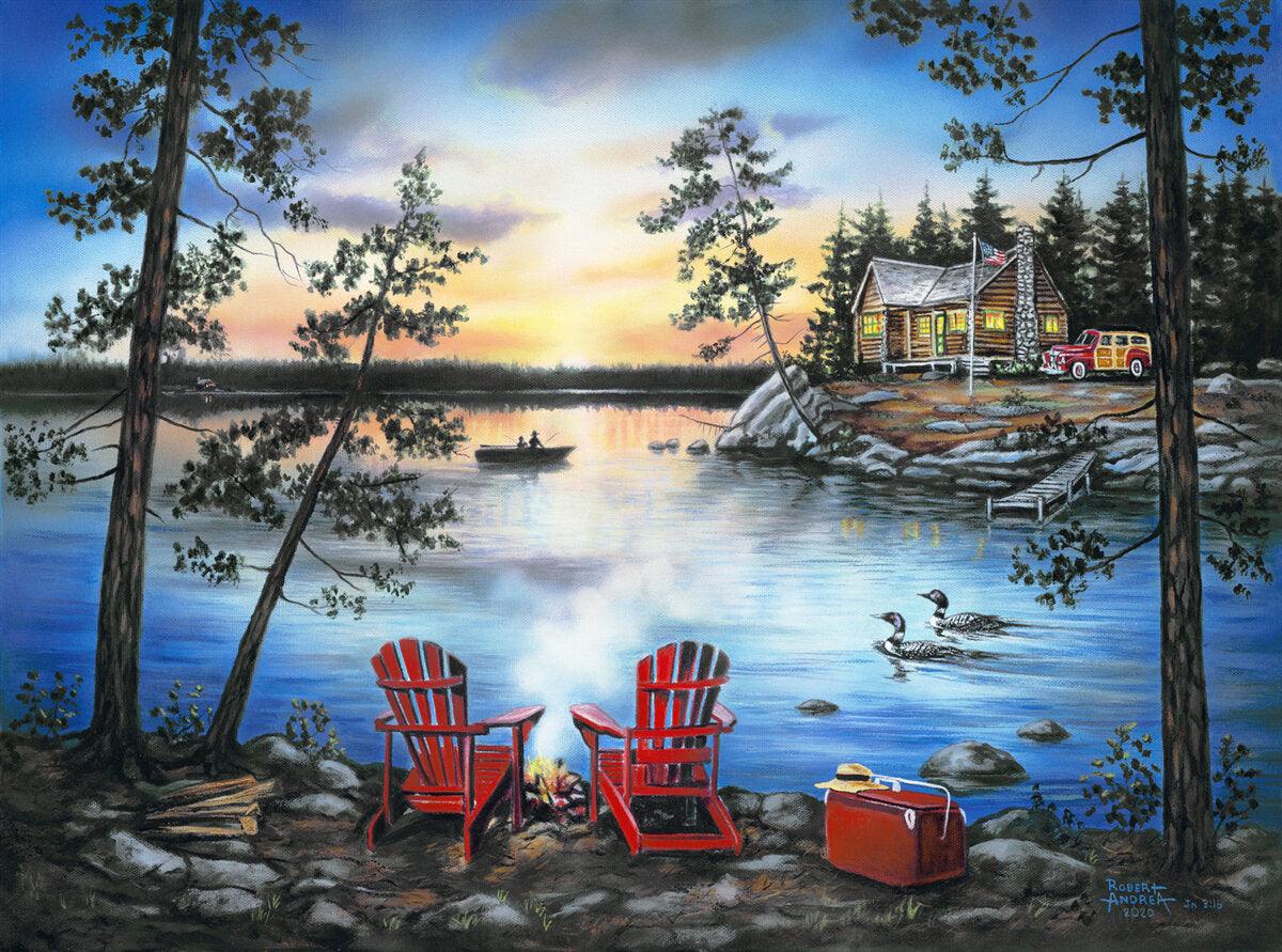 Rückzugsort am See -Kunst des Robert Andrea - Diamond Painting
