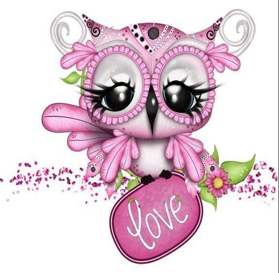 Liebe Eule Karikatur Diamond Painting - Diamond Painting