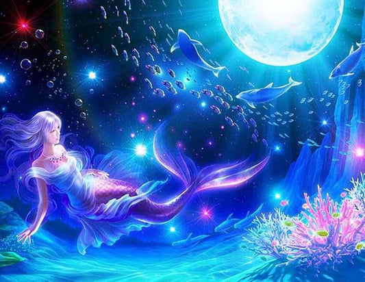 Meerjungfrau Unterwasser - Malen von Diamanten - Diamond Painting