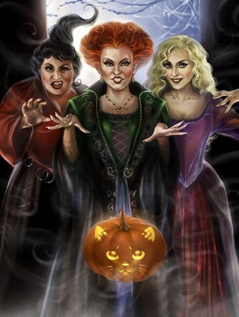 Kürbis & Halloween Hexen - Diamond Painting