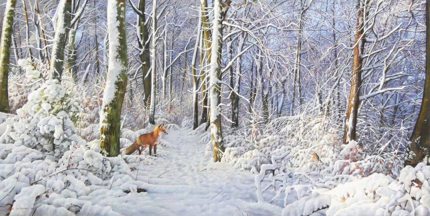 Rotfuchs und Rotkehlchen -  Kunst des Eric Wilson - Diamond Painting