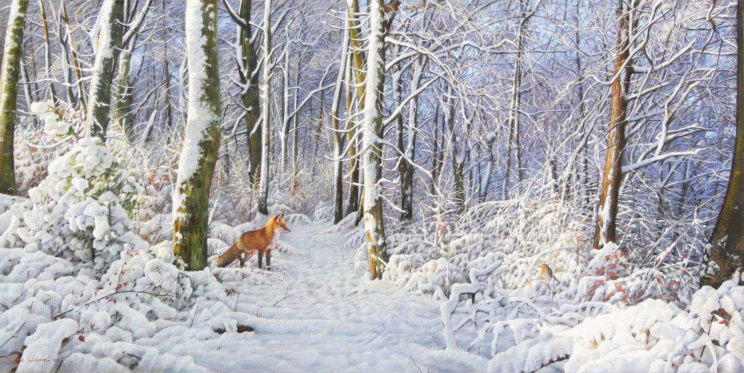 Rotfuchs und Rotkehlchen -  Kunst des Eric Wilson - Diamond Painting