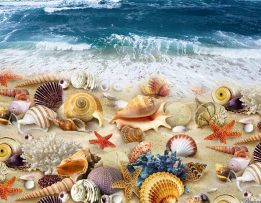 Muscheln am Strand - Diamond Painting