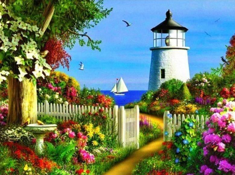 Spring Point Ledge Leuchtturm - Diamond Painting