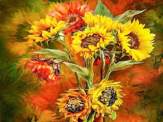 Sonnenblumenstrauß- Paint with Diamonds - Diamond Painting