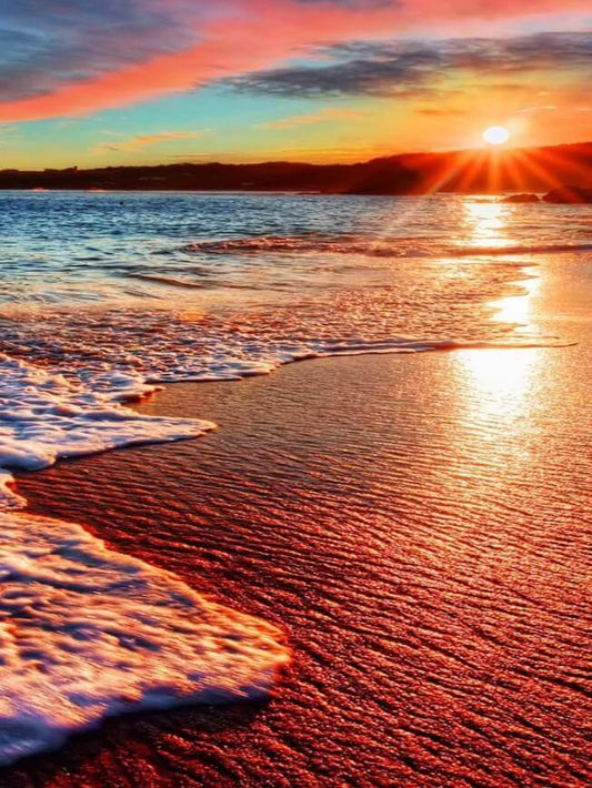 Sonnenuntergang am Strand DIY Painting Kit - Diamond Painting